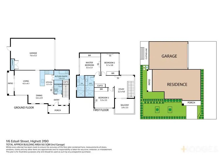 Floorplan of Homely townhouse listing, 1/6 Edsall Street, Highett VIC 3190