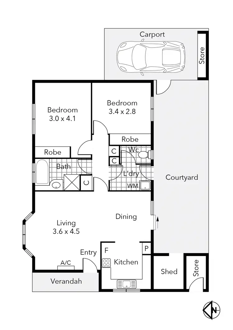 Floorplan of Homely unit listing, 3/75 Albert Street, Sebastopol VIC 3356