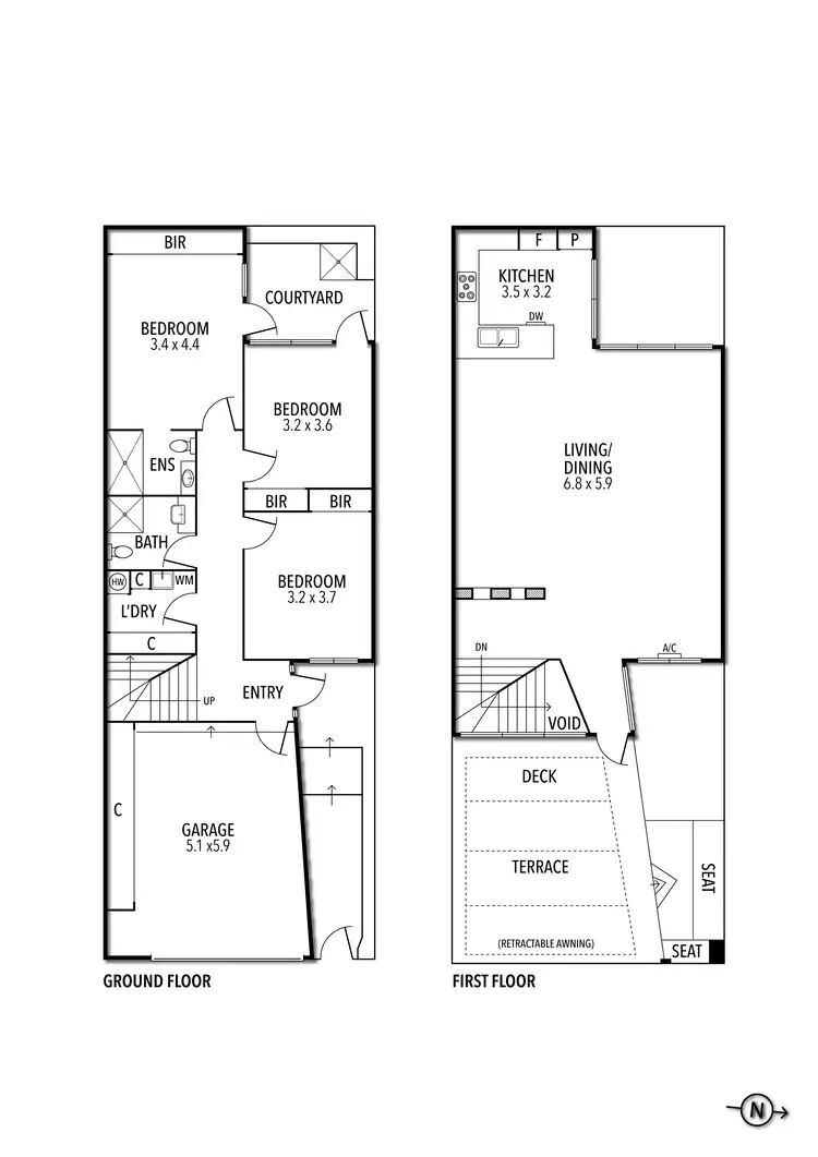 Floorplan of Homely townhouse listing, 4/133 Wilson Street, Brunswick VIC 3056
