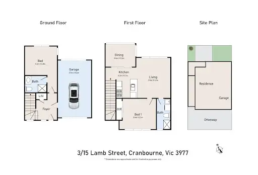 Floorplan of Homely townhouse listing, 3/15 Lamb Street, Cranbourne VIC 3977
