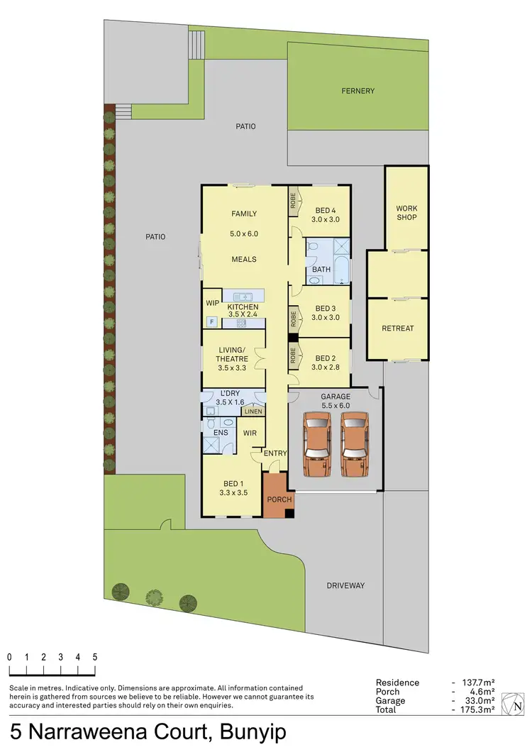 Floorplan of Homely house listing, 5 Narraweena Court, Bunyip VIC 3815