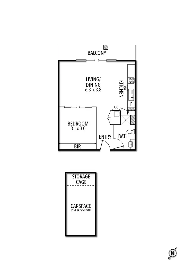 Floorplan of Homely apartment listing, 509/185 Boundary Road, North Melbourne VIC 3051