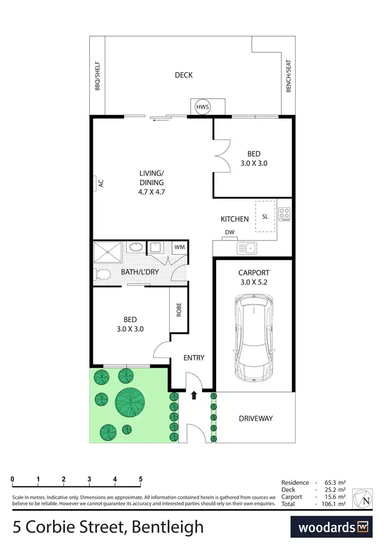 Floorplan of Homely unit listing, 5 Corbie Street, Bentleigh VIC 3204