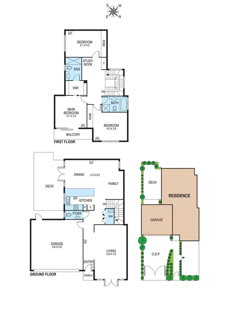 Floorplan of Homely townhouse listing, 6/8-10 Agnes Street, Bentleigh East VIC 3165