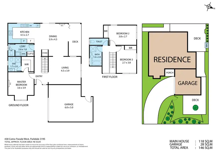 Floorplan of Homely house listing, 438 Como Parade West, Parkdale VIC 3195