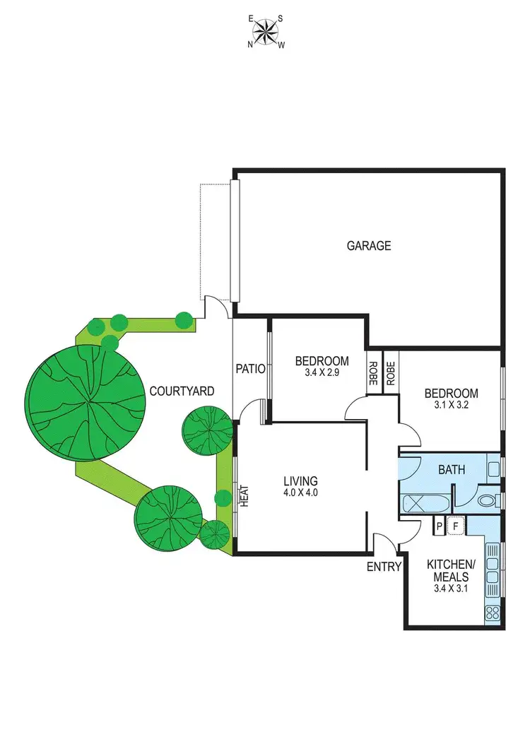 Floorplan of Homely apartment listing, 1/40 Tranmere Avenue, Carnegie VIC 3163
