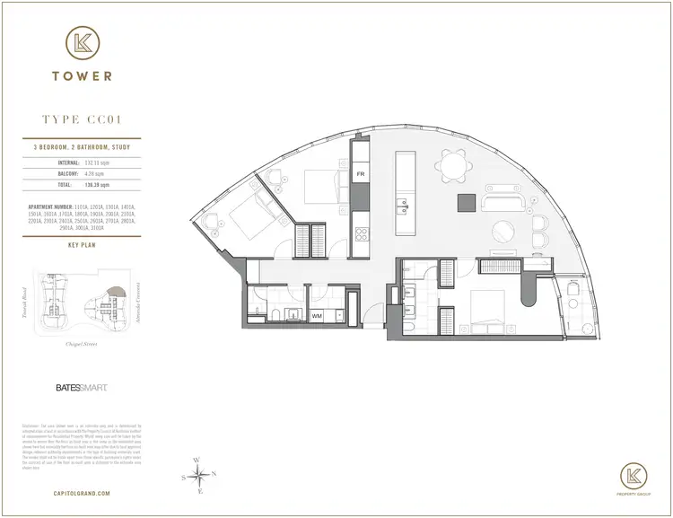 Floorplan of Homely apartment listing, 2001/1 Almeida Crescent, South Yarra VIC 3141