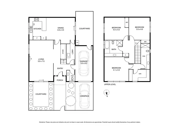 Floorplan of Homely townhouse listing, 1/45A Clarence Street, Elsternwick VIC 3185