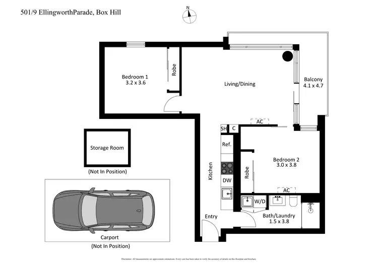 Floorplan of Homely apartment listing, 501/9 Ellingworth Parade, Box Hill VIC 3128