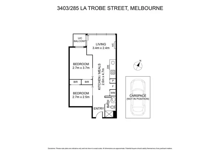 Floorplan of Homely apartment listing, 3403/285 La Trobe Street, Melbourne VIC 3000