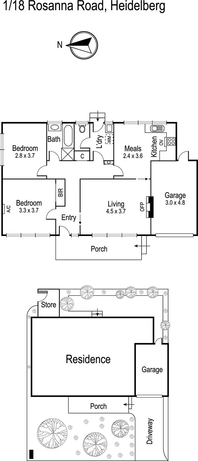 Floorplan of Homely unit listing, 1/18 Rosanna Road, Heidelberg VIC 3084