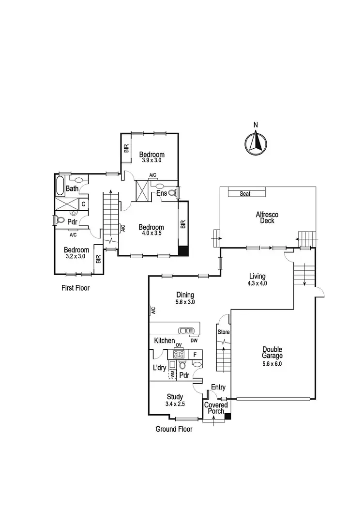 Floorplan of Homely townhouse listing, 3/152 Hawdon Street, Heidelberg VIC 3084