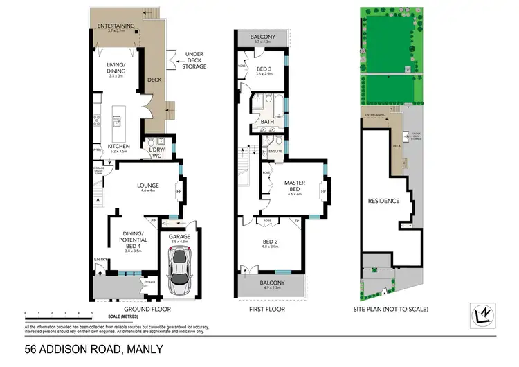 Floorplan of Homely semi-detached listing, 56 Addison Road, Manly NSW 2095