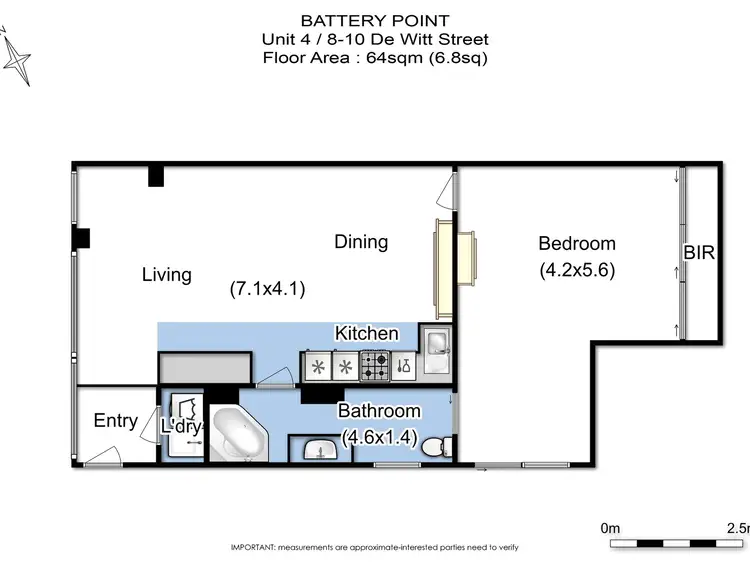 Floorplan of Homely apartment listing, 4/8-10 De Witt Street, Battery Point TAS 7004
