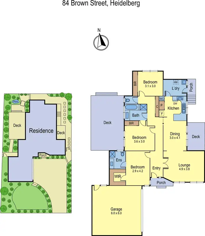 Floorplan of Homely house listing, 84 Brown Street, Heidelberg VIC 3084
