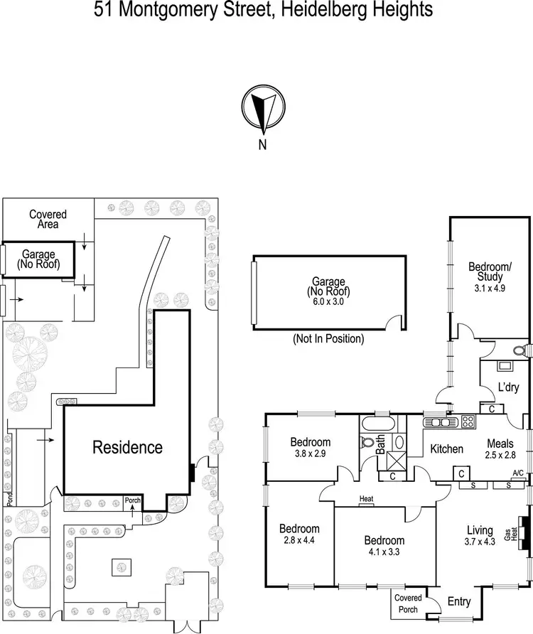 Floorplan of Homely house listing, 51 Montgomery Street, Heidelberg Heights VIC 3081