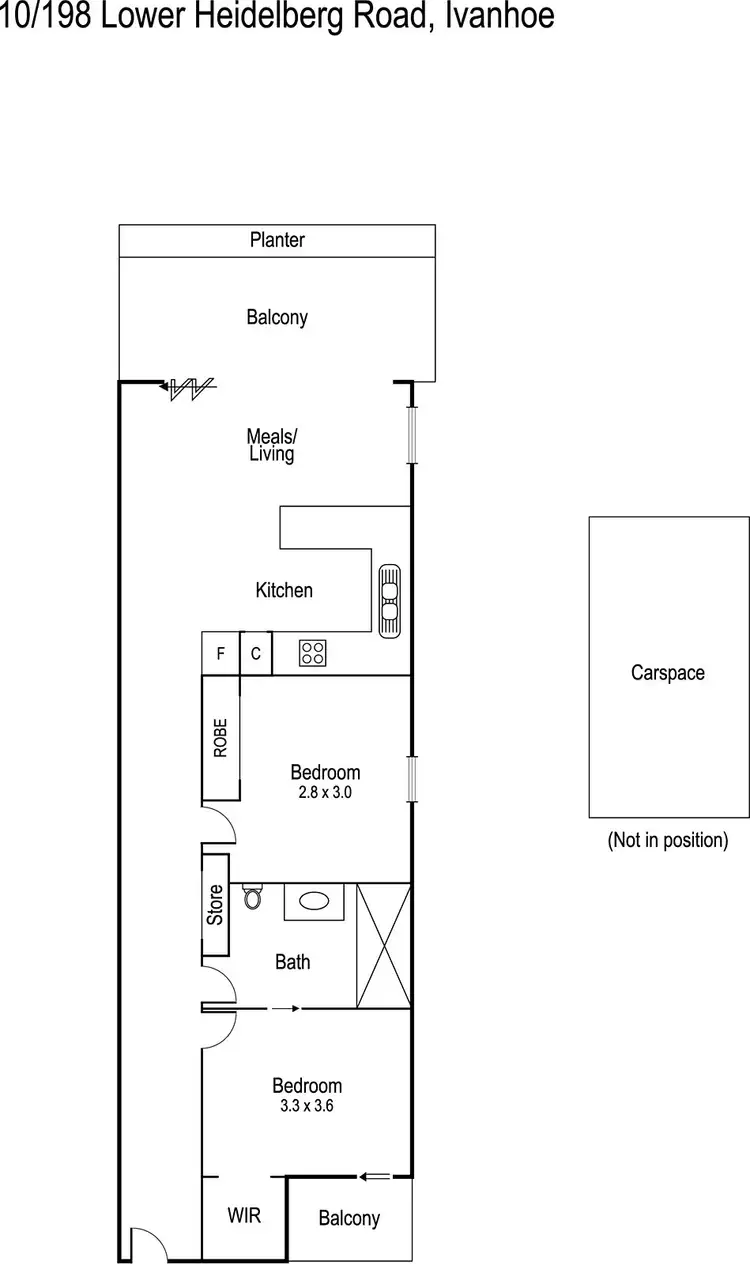 Floorplan of Homely apartment listing, 10/198 Lower Heidelberg Road, Ivanhoe East VIC 3079