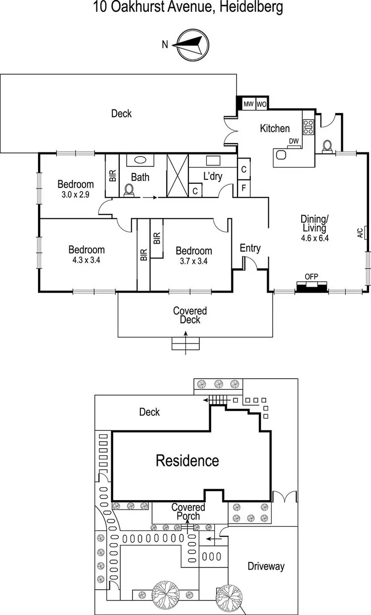 Floorplan of Homely house listing, 10 Oakhurst Avenue, Heidelberg VIC 3084