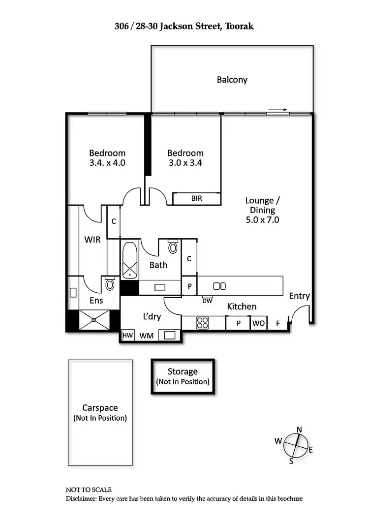Floorplan of Homely apartment listing, 306/28-30 Jackson Street, Toorak VIC 3142