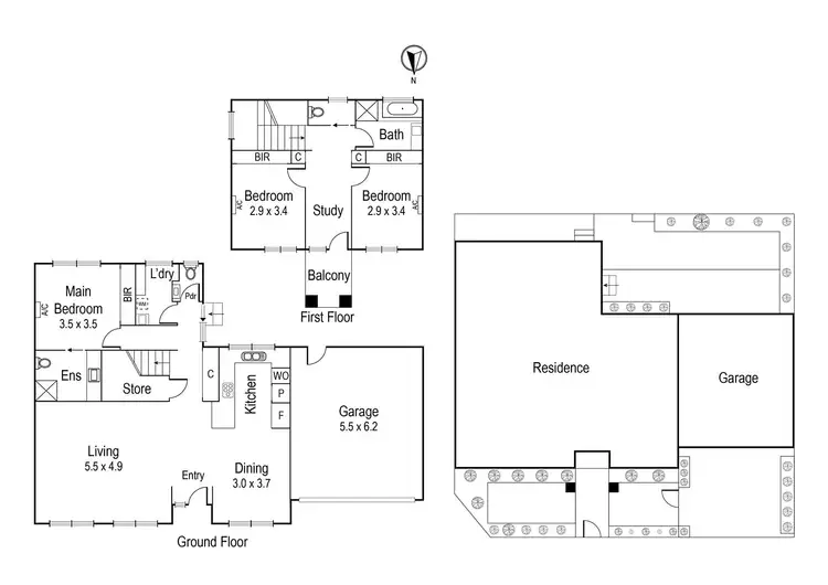 Floorplan of Homely townhouse listing, 9 Outhwaite Road, Heidelberg Heights VIC 3081