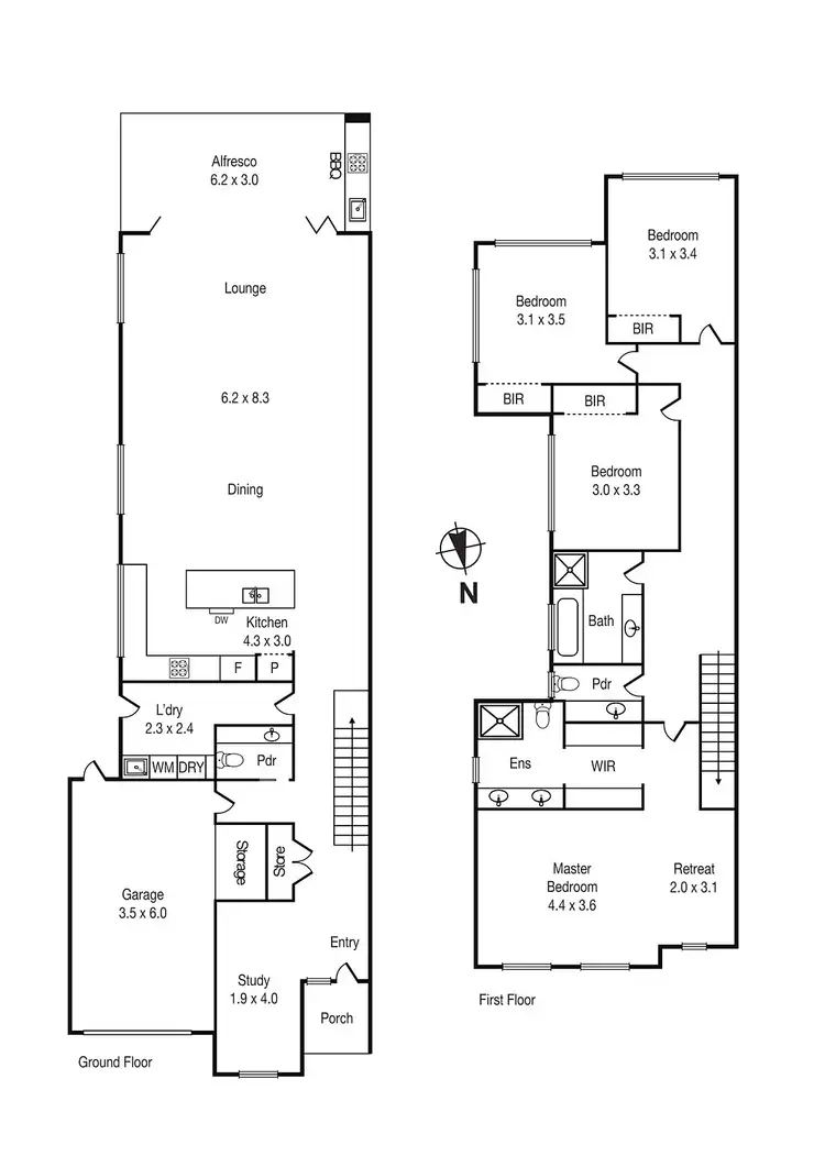Floorplan of Homely townhouse listing, 5A Hethersett Grove, Carnegie VIC 3163
