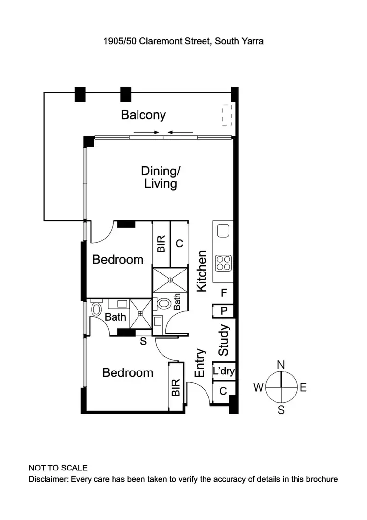 Floorplan of Homely apartment listing, 1905/50 Claremont Street, South Yarra VIC 3141