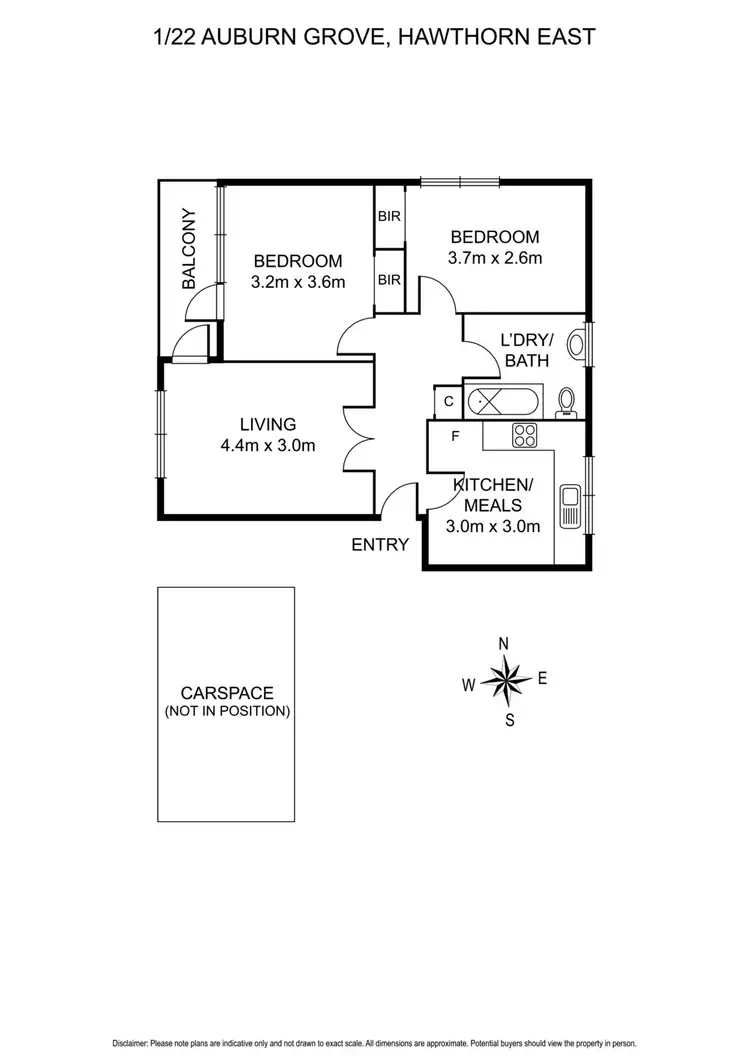 Floorplan of Homely apartment listing, 1/22 Auburn Grove, Hawthorn East VIC 3123