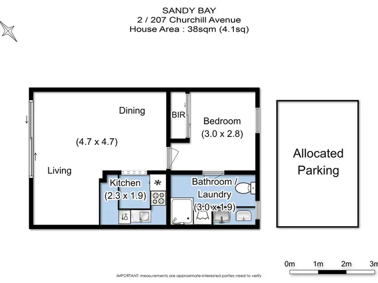 Floorplan of Homely apartment listing, 2/207 Churchill Avenue, Sandy Bay TAS 7005