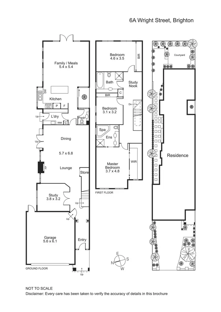 Floorplan of Homely townhouse listing, 6A Wright Street, Brighton VIC 3186