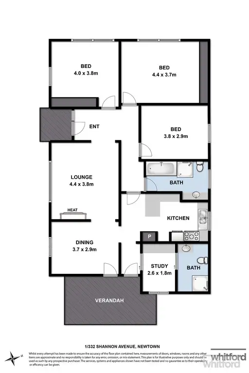 Floorplan of Homely house listing, 1/332 Shannon Avenue, Newtown VIC 3220