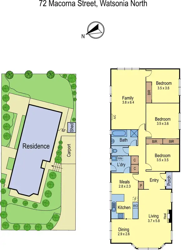 Floorplan of Homely house listing, 72 Macorna Street, Watsonia North VIC 3087