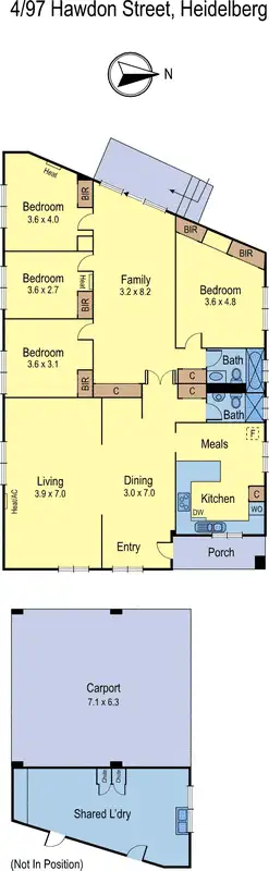 Floorplan of Homely apartment listing, 4/97 Hawdon Street, Heidelberg VIC 3084