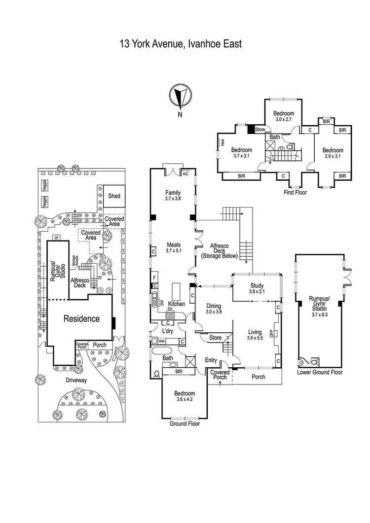 Floorplan of Homely house listing, 13 York Avenue, Ivanhoe East VIC 3079