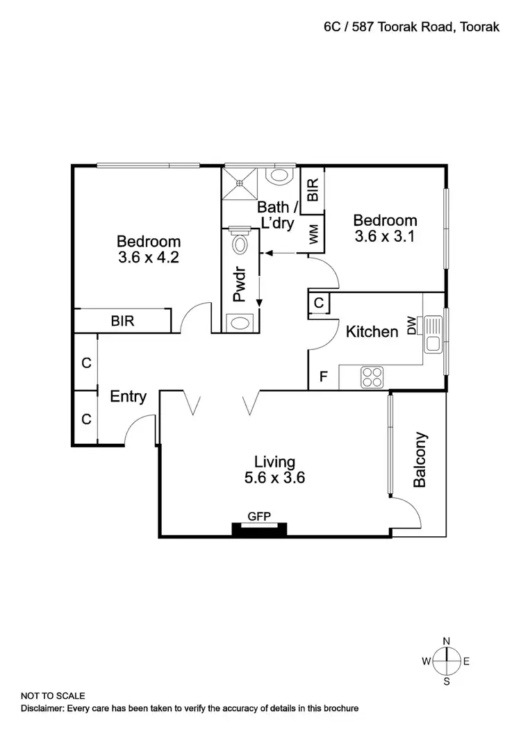 Floorplan of Homely apartment listing, 6C/587 Toorak Road, Toorak VIC 3142