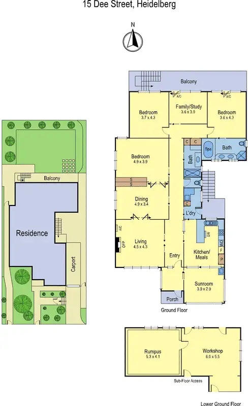 Floorplan of Homely house listing, 15 Dee Street, Heidelberg VIC 3084