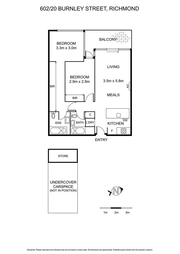 Floorplan of Homely apartment listing, 602/20 Burnley Street, Richmond VIC 3121