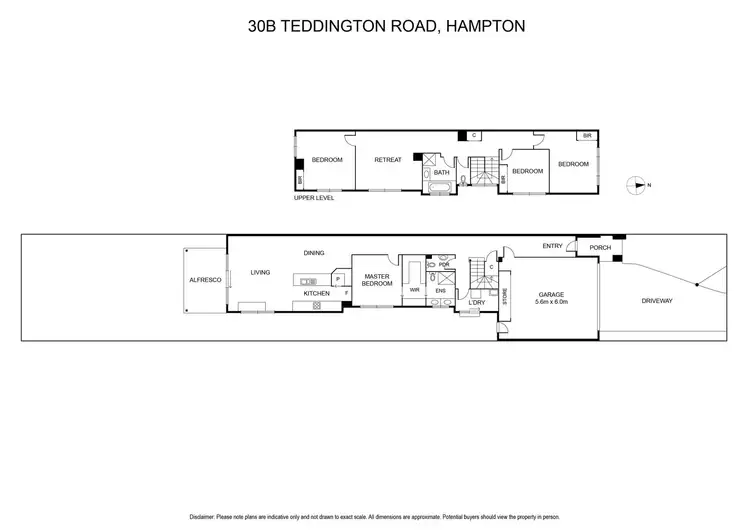Floorplan of Homely townhouse listing, 30b Teddington Road, Hampton VIC 3188