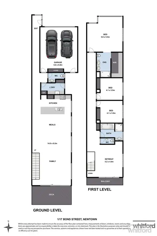 Floorplan of Homely townhouse listing, 1/17 Bond Street, Newtown VIC 3220