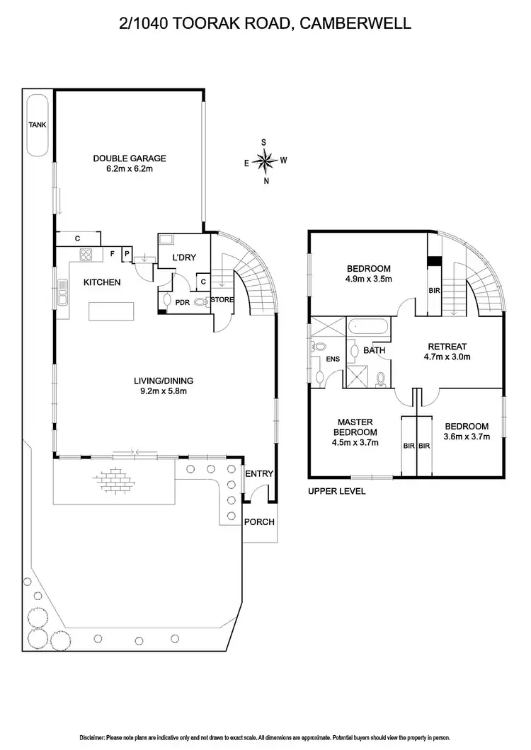 Floorplan of Homely townhouse listing, 2/1040 Toorak Road, Camberwell VIC 3124