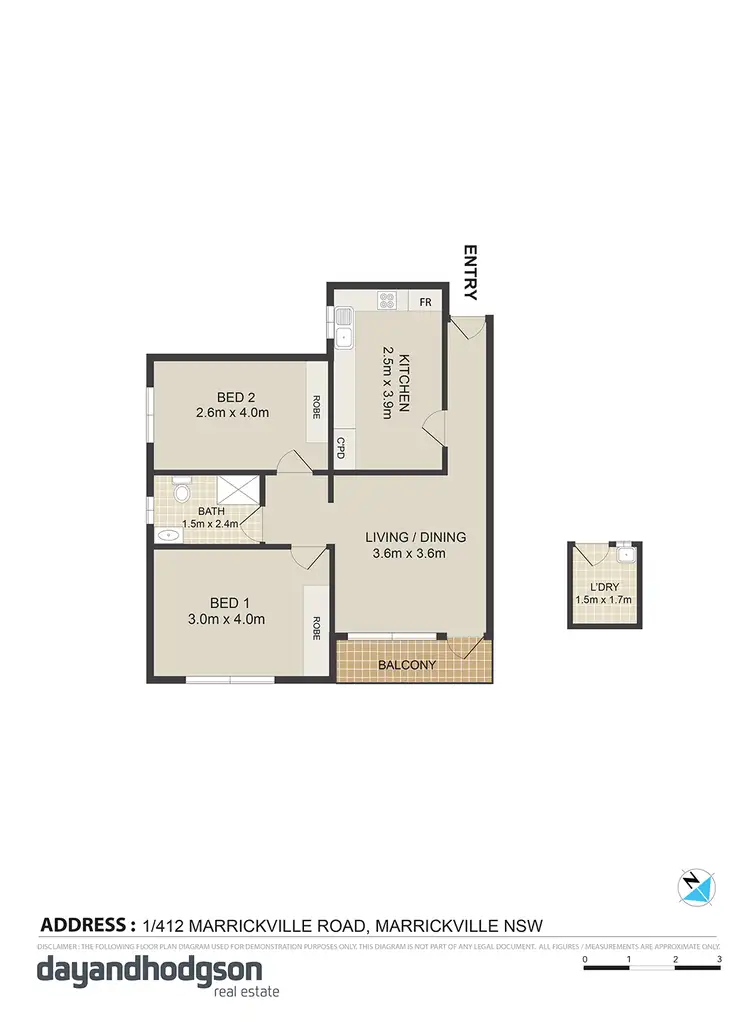 Floorplan of Homely apartment listing, 1/412 Marrickville Road, Marrickville NSW 2204