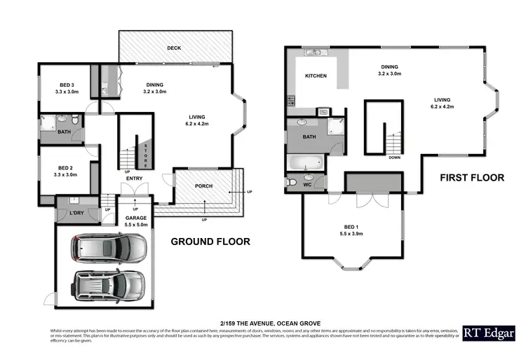 Floorplan of Homely townhouse listing, 2/159 The Avenue, Ocean Grove VIC 3226