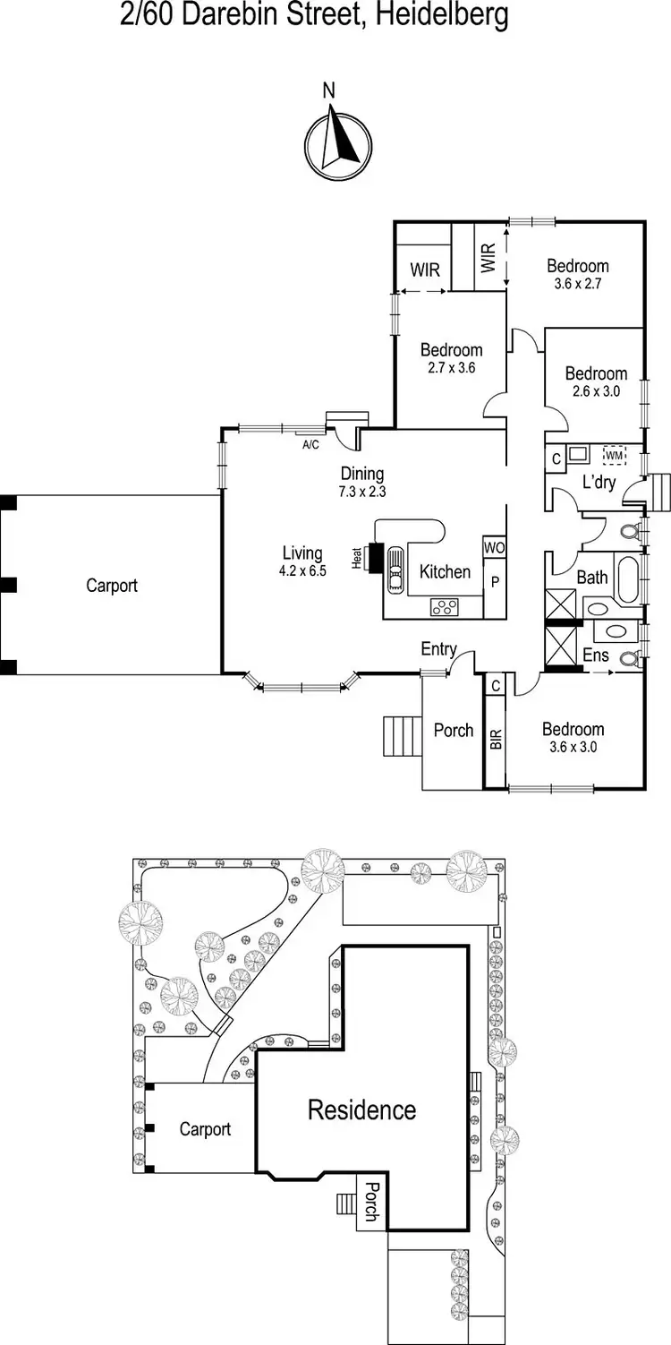 Floorplan of Homely unit listing, 2/60 Darebin Street, Heidelberg VIC 3084