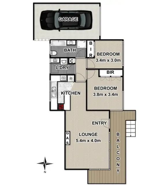 Floorplan of Homely unit listing, 2/1 Kinsale Crescent, Mont Albert North VIC 3129