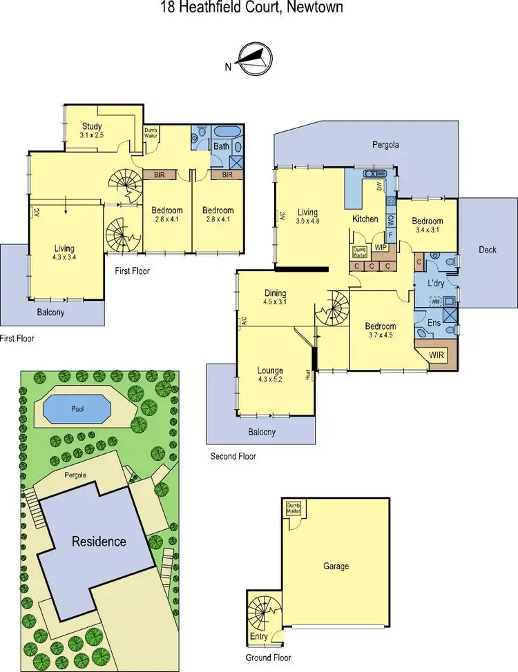 Floorplan of Homely house listing, 18 Heathfield Court, Newtown VIC 3220