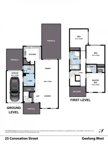 Floorplan of Homely townhouse listing, 25 Coronation Street, Geelong West VIC 3218