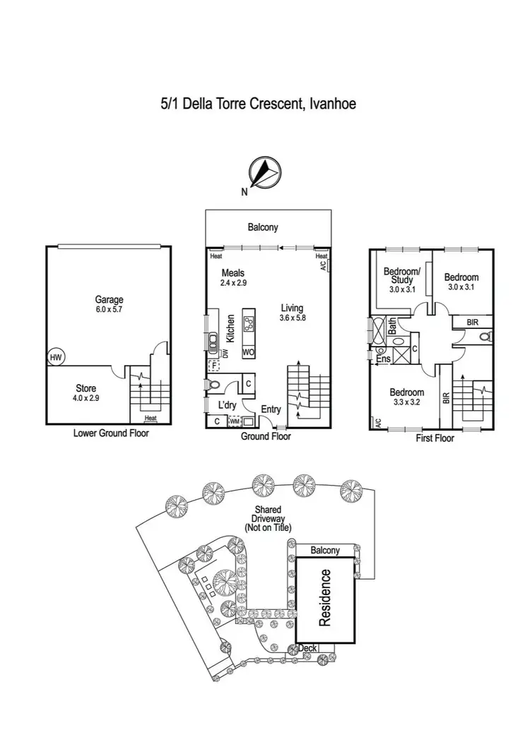 Floorplan of Homely townhouse listing, 5/1 Della Torre Crescent, Ivanhoe VIC 3079