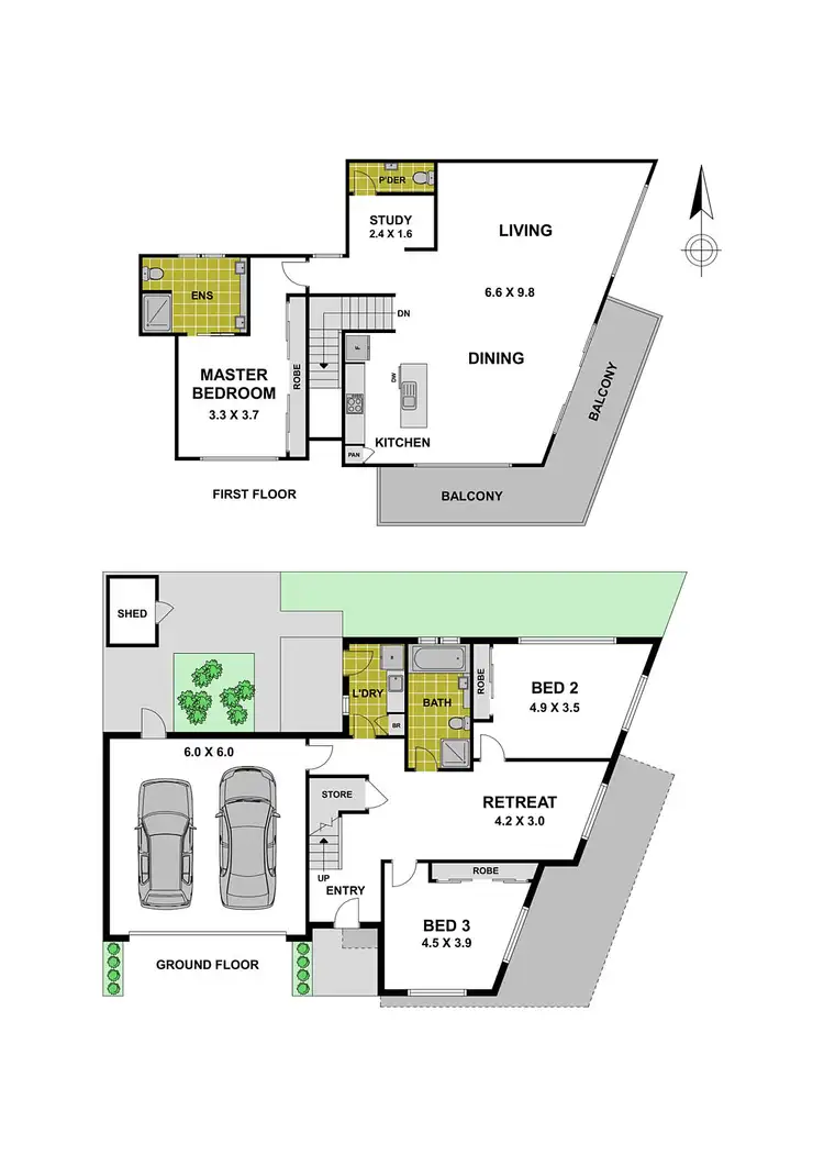 Floorplan of Homely townhouse listing, 18 Aviary Grove, Thornbury VIC 3071