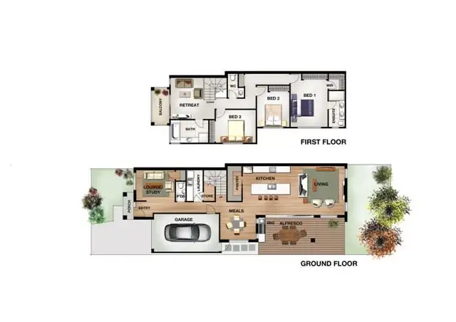 Floorplan of Homely townhouse listing, 55 Noble Street, Newtown VIC 3220