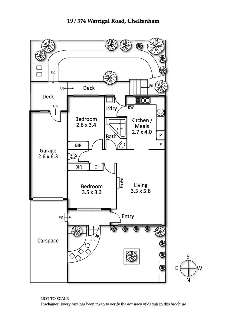 Floorplan of Homely villa listing, 19/374 Warrigal Road, Cheltenham VIC 3192