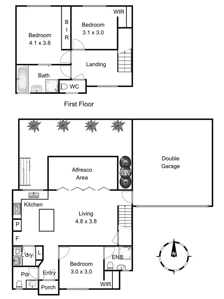 Floorplan of Homely townhouse listing, 2/39 Koonung Road, Blackburn North VIC 3130